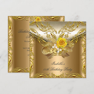 Invitation Elégante Elite Bronze Or Rose fête d'anniversaire