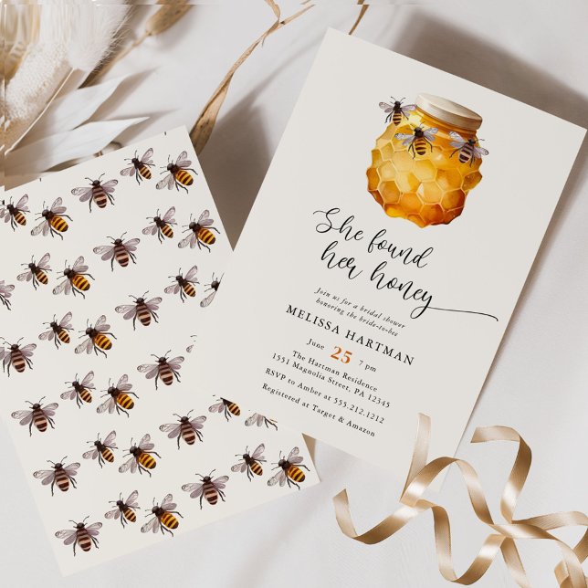 Invitation Élégante Elle A Trouvé Sa Fête des mariées De Miel (Créateur téléchargé)