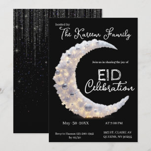 Invitation élégante en noir et blanc pour la fête 