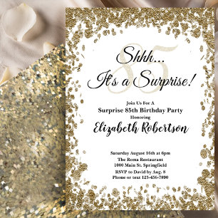 Invitation élégante en or pour 85e anniversaire su
