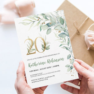 Invitation élégante en or rose pour ses 20 ans pou