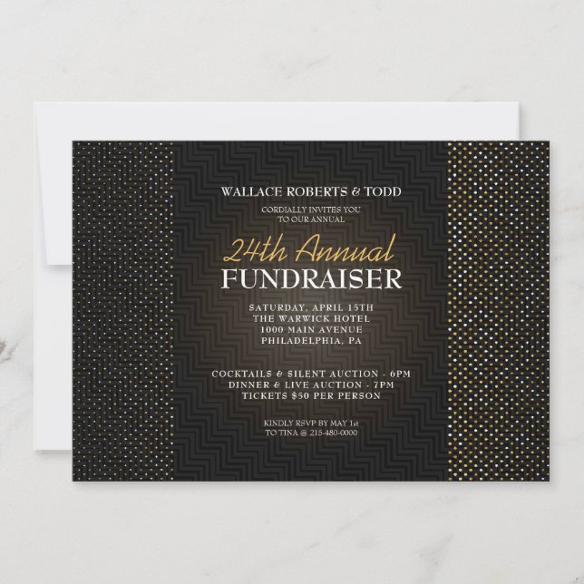 Invitation Élégante enchère Corporate Gala de financement Inv (Devant)