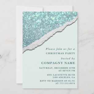 Invitation Elégante entreprise Noël fête Parties scintillant 