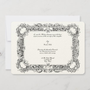 Invitation Élégante époque victorienne 1834 Frame Border