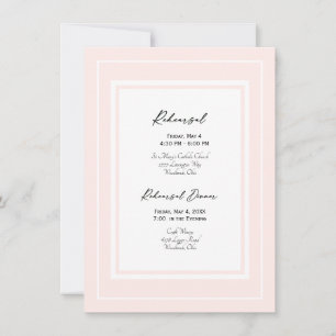 Invitation Élégante et blanche répétition Mariage