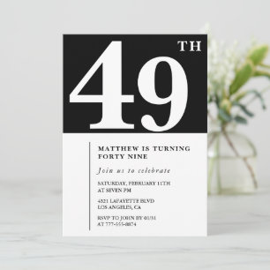 Invitation élégante et chic pour 49e anniversaire