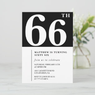 Invitation élégante et chic pour 66e anniversaire 