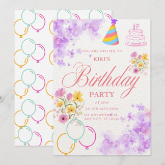 Invitation élégante et colorée pour une fête d'ann