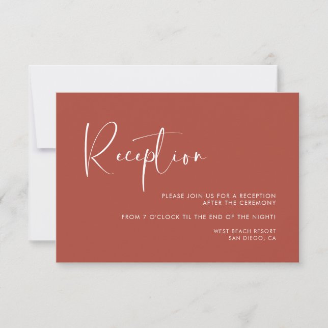 Invitation Elégante et moderne réception de mariage en terre  (Devant)