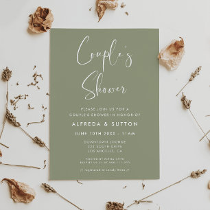 Invitation Elégante et moderne Sage Green Couple Douche Coupl