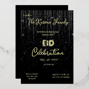 Invitation élégante et noire pour la célébration d