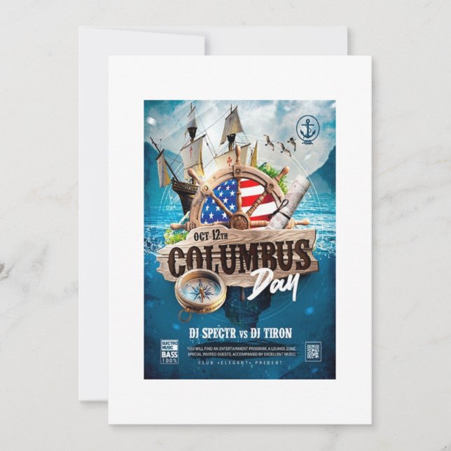 Invitation élégante et rustique pour le Columbus D (Devant)