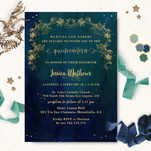 Invitation Elégante et unique étoile Night Quinceañera