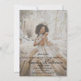 Invitation Élégante fantaisie avec la photo Graduation Celebr