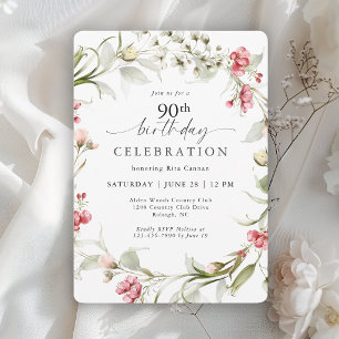 Invitation élégante féminine à l'aquarelle florale