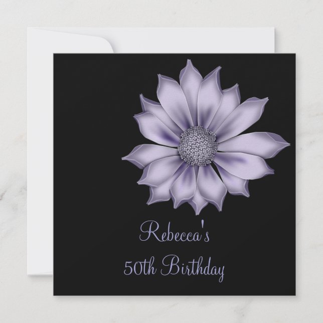 Invitation Élégante fête d'anniversaire de la 50e Lilac Flowe (Devant)