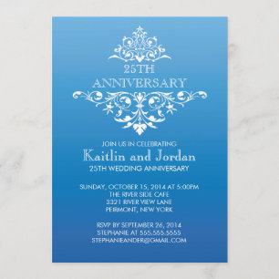 Invitation Élégante fête d'anniversaire de la floraison bleue