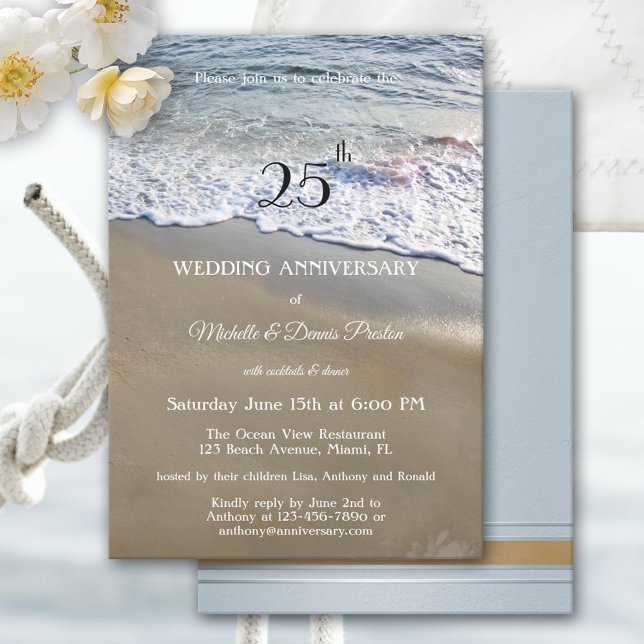 Invitation Élégante fête d'anniversaire de mariage simple sur (Créateur téléchargé)