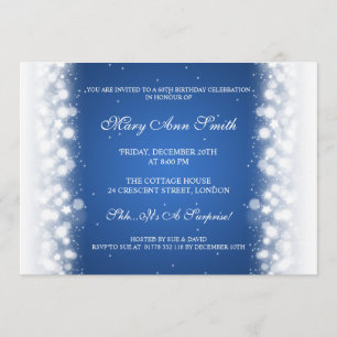 Invitation Élégante fête d'anniversaire Magic Sparkle Blue
