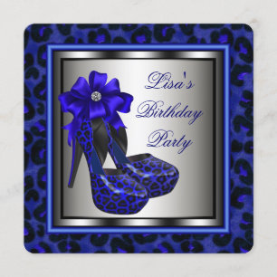Invitation Elégante fête d'anniversaire Royal Blue