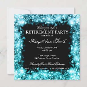 Invitation Élégante fête de la retraite qui éclaire Turq