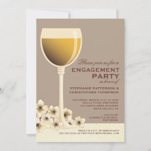 Invitation Élégante fête de l'engagement des Mariages à la fl