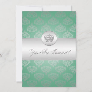 Invitation Élégante Fête de l'mariée Royale de la Couronne ve