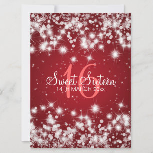 Invitation Élégante fête de l'Sweet sixteen d'hiver Sparkle R