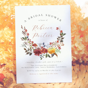 Invitation Élégante Fête de Mariage Bohème Florale de Fleurs