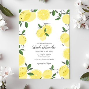Invitation Élégante Fête de Mariage Citron Jaune