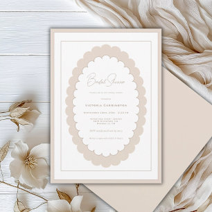 Invitation Élégante Fête de Mariage de Couleur Neutre Vintage