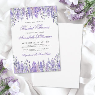 Invitation Élégante Fête de Mariage Florale au Lavande à l'Aq