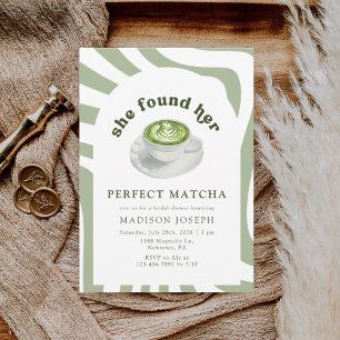 Invitation Élégante Fête de Mariage Parfaite au Matcha