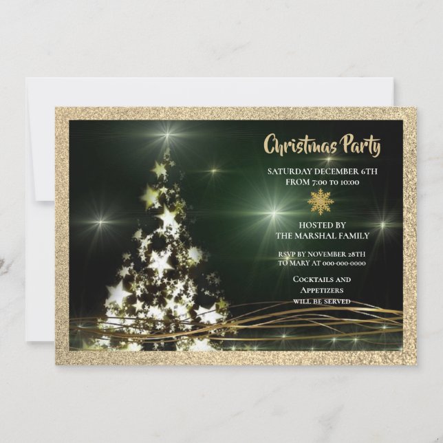 Invitation Élégante fête de Noël (Devant)