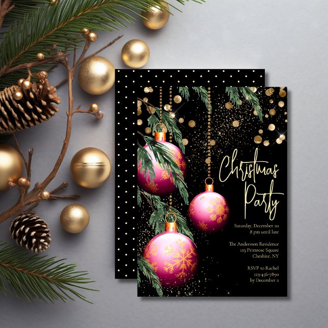 Invitation Élégante fête de Noël personnalisée (Créateur téléchargé)