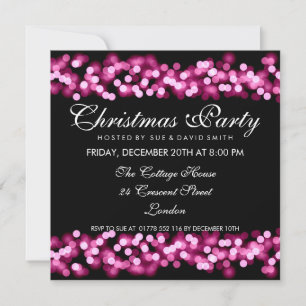 Invitation Élégante fête de Noël rose Hollywood Glam