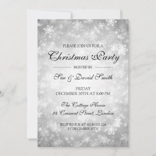 Invitation Élégante fête de Noël Silver Winter Wonderland