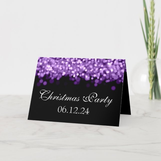 Invitation Élégante fête de Noël violet brillant (Devant)