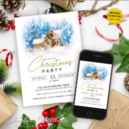Invitation Élégante fête de Noël White Winter Wonderland