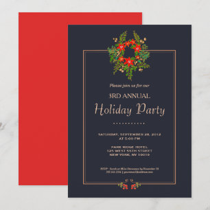 Invitation Élégante fête de Noël Wreath