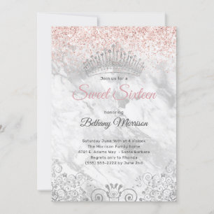 Invitation Élégante fête de Parties scintillant Tiara en Swee
