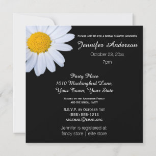 Invitation Elégante Fête des mariées à thème Black White Dais