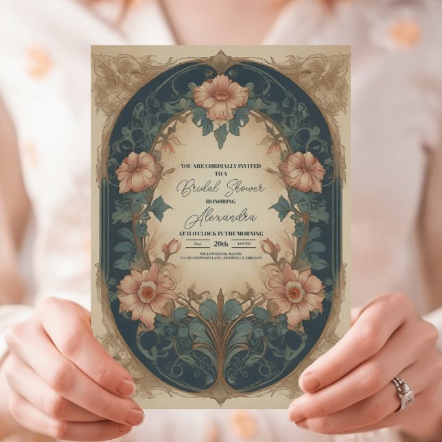 Invitation Elégante Fête des mariées Art Nouveau Arc (Créateur téléchargé)