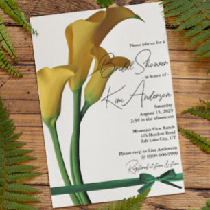 Invitation Elégante Fête des mariées Calla Lily Jaune