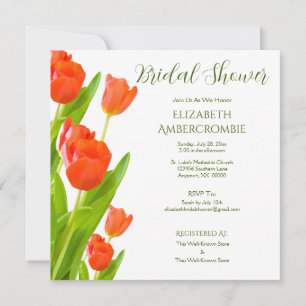 Invitation Élégante Fête des mariées Carré Florale
