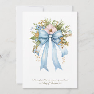 Invitation Élégante Fête des mariées chrétienne Floral Bow