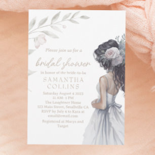 Invitation Elégante Fête des mariées d'aquarelle de mariage