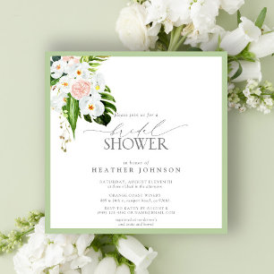 Invitation Elégante Fête des mariées d'aquarelle d'orchidée t