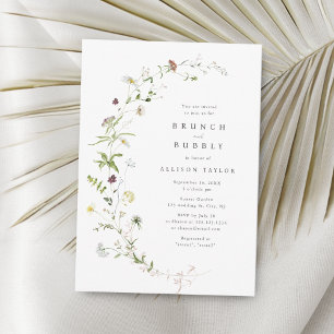 Invitation Elégante Fête des mariées de Boho Rustique Fleur s