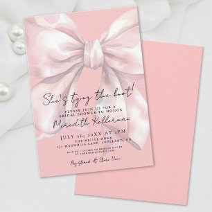 Invitation Élégante Fête des mariées de cabot rose